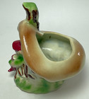 Vintage Pixie Elf Pipe Sitting Under Mushroom House Pottery Planter Mcm Kitsch