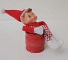 Holiday Christmas Rubber Face Elf In Vintage Mini Coffee Cup 4 5  Tall  8  Long