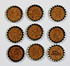 Vintage Lot Of 9 Different Un-used Soda   Beer Cork Lined Bottle Caps   Lot  5