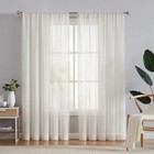  Linen Sheer Curtains For Living Rod Pocket 52 w X 90 l  pack Of 2   natural