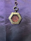 Stunning 1910-20s Art Deco Amethyst Glass Gold Color Link Watch Pendant Necklace
