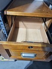 Vintage Style Oak Wood 2 Drawer Filing Cabinet 30    Tall Locking Office Storage