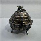 Vintage Hazorfim Israel 800 Gilt Silver Small Lidded Box 77 6 Grams- W flower