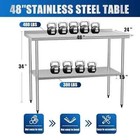 24   X 48   Stainless Steel Commercial Kitchen Prep Work Table W  Backsplash New