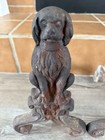 Antique Cast Iron Adirons Cavalier King Spaniel Dog Fireplace