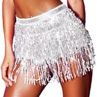 Sequin Fringe Skirt Sparkly Tassel Wrap Skirts Belly Dance Hip Scarf Mardi Gr   