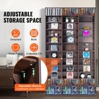 Media Storage Cabinet 12 Layers Adjustable Dvd Shelves 1080 Cds Espresso