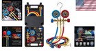 Professional Ac Manifold Gauge Set With 5ft Hoses For R134a   R22 - Complete Kit