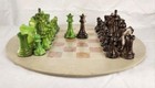 Amazing High Polymer Weighted Chess Pieces W  Round Soapstone Chess Board Set