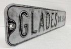 24  Vtg Glades Dr S  Embossed Pressed Steel Street Road Sign -altoona  Wisconsin