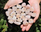 Rose Quartz Rune Stone Set Of 25   Velvet Storage Pouch  elder Futhark Runes 