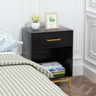 Anmytek Modern 1-drawer Black Nightstand Wood Bedside Table