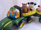 Tomy John Deere Animal Hayride Musical Tractor Toy W farm Animals Works