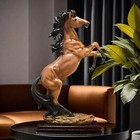 Funsxbug 19 Inch Large Horse Statue Figurines - Resin Standing Fighting Horse   