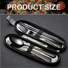 Portable Stainless Steel Flatware Set  Black 5-piece Travel Silverware Including