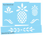 Stencil Prim Welcome Pineapple Tulip Folk Art Leaf Motif Border Diy Craft Signs