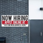 7 x16  Custom Now Hiring Banner Add Your Custom Website With Grommets