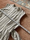 Calvin Klein White  Grey Stripes Round Neck Tie Front Women   s Jumpsuit Sz 12