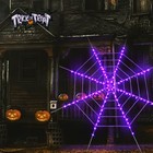 Giant Led Light Up Halloween Spider Web - Outdoor Glowing Cobweb Yard Decor