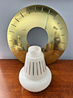 Vintage Milk Glass Gold Ceiling Light Fixture Sconce Retro Shade Art Deco Disk