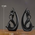 Mermaid Statue Figurine Ceramic Home Decor Art Sculpture Table Top Black