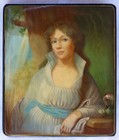 Vintage Large Hand-painted Russian Fedoskino Lacquer Box  Signed Makhov