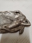 Vintage Art Nouveau Pewter Mermaid Trinket Dish   Ring Tray