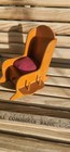 Vintage Wood Wooden Rocking Chair Pin Cushion Thread Holder Sewing Caddy Notions