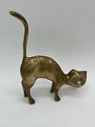Vintage Brass Cat Ring Holder Figurines Mid Century Cat Decor Patina