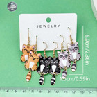3 Pairs Cartoon Cat Enamel Earrings  Fashion Jewelry Gift For Women   Girls