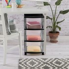 3 Drawer Cart  Clear Plastic Storage Drawers  Wheels Included  Black