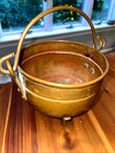 Vintage Copper Cauldron Pot 3 Legged Witch Kettle Footed Pail Planter W Handle