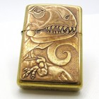 Barrett Smythe Tyrannosaurus T-rex Solid Brass Zippo Oil Lighter 1993 Fired Rare