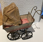Antique German Baby Doll Miniature Metal Carriage Buggy