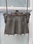 Antique German Silver Chain Mail Mesh Purse Art Nouveau Flapper Great Gatsby
