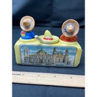 Vintage Souvenir From Mexico Ceramic Salt Pepper Shaker Condiment Set With Spoon