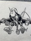 Michael Corley Original Pen Ink Drawing Flying Plane Creature Navy Spoof16x11 75