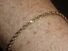10k Solid Yellow Gold Diamond-cut Rope Twist Bracelet anklet -  8 1 8  - 2 96 G