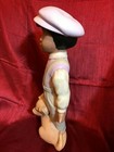 Vintage Black Americana History African American Boy W dog 13  Porcelain Statue
