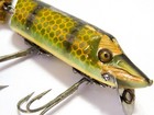Heddon Joint Vamp Glass Eye Wood Vintage Lure  Two Piece Hardware