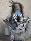 Rare Native American Sioux Indian Doll Museum Piece Leather   Beads 1800s 14   