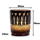 High End Whiskey Crystal Edo Kiriko Hand Blown Wiskey Glass Tumbler 250ml Black