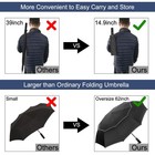 Large Golf Umbrella 62 Inch Double Canopy Reflective Strips Auto Open close