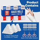 90-pack Gauze Rolls Bandages 4  X 4 1 Yards  First Aid Medical Supplies  3x30 