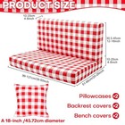 6pcs Rv Dinette Cushion Covers Checkered Cushion Covers Dinette Booth Seats Red