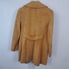 Vintage 70 s 80 s Womens Soft Tan Leather Belted Midlength Jacket Size 12 Read