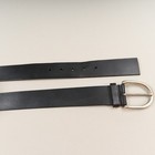 Black Leather Belt Womens Sz M Silver Buckle 1 5  Wide Brazilian Leather India