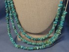 Native American 3-strand Nugget Turquoise   Sterling  Necklace