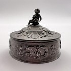 Vintage Collectible Pewter Trinket Jewelry Figure Box Peltro Putti Marked Italy