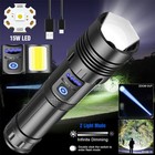 9900000lms Super Bright Xhp90 2 Led Flashlight Rechargeable Tactical Zoom Torch